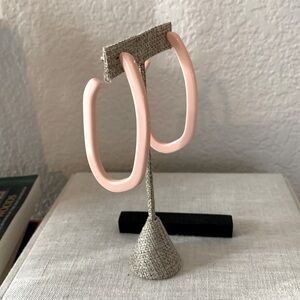 Blush machete pink hoop earrings